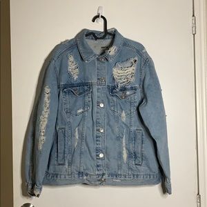 Topshop Distressed Jean Jacket